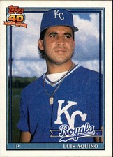 1991 Topps Kansas City Royals Baseball Card #169 Luis Aquino