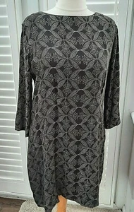 Toast Tunic Dress with Pockets Black Geometric Floral - Size 18 UK - Picture 1 of 6