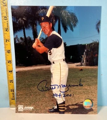 Cooperstown Collection Bill Mazeroski Pirates HOF 2001 Color Autographed Photo - Image 1 of 3
