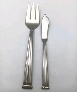 Lenox Lanford Serving Hostess 2 Piece Set 18/10 Stainless Flatware Glossy - Picture 1 of 2