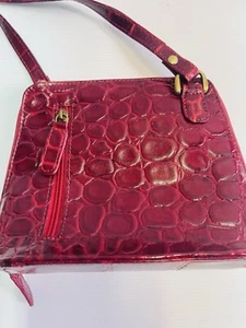 Manzoni Padded Red Maroon Leather Cross Body Shoulder Bag Handbag Purse. New. - Picture 1 of 14