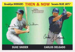 2004 Topps Heritage Baseball Then & Now #TN3 Duke Snider/Carlos Delgado