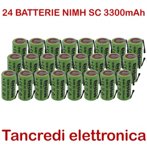 BATTERIA RICARICABILE NI-MH SC 1,2V 3300mAh CON LAMELLE A SALDARE x24 - Foto 1 di 1