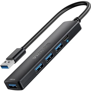 5-Port Powred USB 3.0 Hub, USB Extender USB Splitter with 5V USB-C Power/Data... - Picture 1 of 7