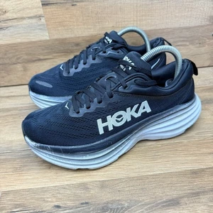 Hoka One One Größe 8B Herren Bondi 8 Weite Laufschuhe schwarz weiß - Bild 1 von 9