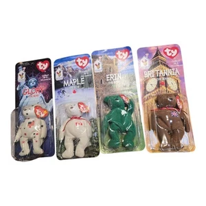 McDonalds Ty Teenie Beanie Baby Bears Set of 4!!! NEW!!! With Errors - Picture 1 of 15