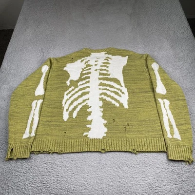 Kapital Bones Knit Sweater Adult Size 3 Green Knit Skeleton Made In Japan - Image 1 of 4