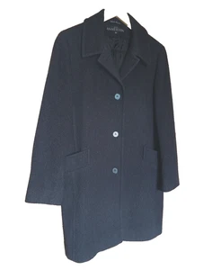 Abrigo largo para mujer Petite Anne Klein gris oscuro mezcla de lana talla 8 medidas pequeñas IRL - Imagen 1 de 24