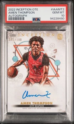 2022 Topps Inception OTE Overtime Elite Autograph Amen Thompson Auto PSA 10 - Image 1 of 2
