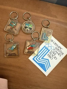 Vintage Schlüsselanhänger Lake Placid 1980 Olympische Winterspiele 5 Stück - Bild 1 von 6
