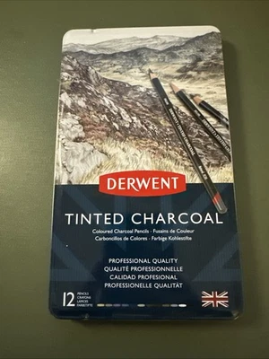 Derwent 12 Tinted Charcoal Pencils - Image 1 of 4