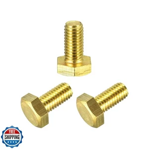 uxcell Bulloni Esagonali in Ottone, M8x16mm 3pz Filettatura Completa Grado 4.8 Ottone Massiccio Esagonale - Foto 1 di 5