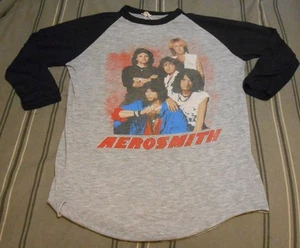 AEROSMITH 1984 Back in The Saddle Tour CONCERT T-Shirt 3/4 sleeve Sz. Lg. - Picture 1 of 5