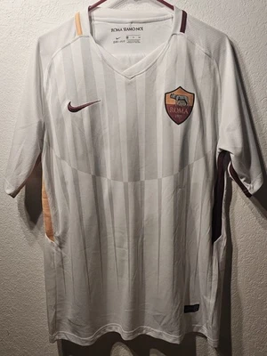 Roma 2017-2018 Away Yellow & Red Accent Mens Soccer Jersey SZ XL Fits Like A LRG - Image 1 of 4