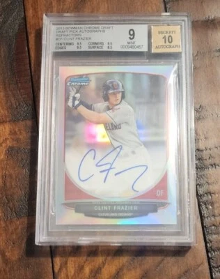 2013 Bowman Chrome Clint Frazier RC Auto Refractor BGS 9 AUTO 10 - Image 1 of 2