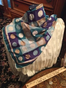 Vintage Women’s Neck Head Scarf Dots Dots - Picture 1 of 3