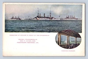 Warships at Anchor-Chamberlin Virginia Postcard Unposted - Picture 1 of 2
