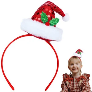 Christmas Hat Headbands Sequined Santa Hat Headband for Christmas Festive Cos... - Picture 1 of 8