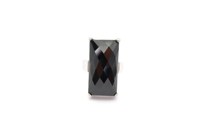 Sterling Silver 925 Black Tourmaline Ring Size 6 - Image 1 of 4