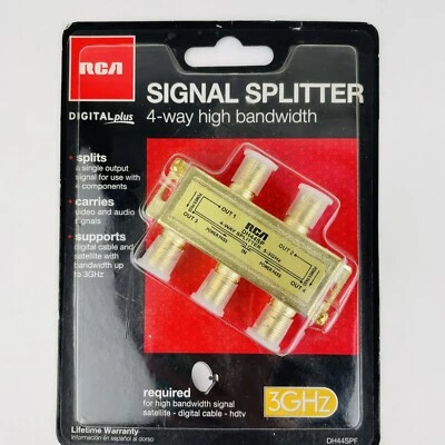 RCA DH44SP Signal Splitter 4-way High Bandwidth Cable TV VCR Antenna - Image 1 of 4