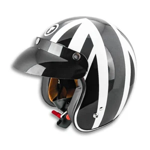 Torc T50 3/4 Retro Cafe Style Motorcycle Helmet Grey Union Jack Graphic XX-Large - Picture 1 of 6