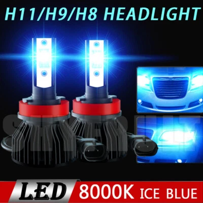 H11 LED Headlight Super Bright Bulbs Kit ICE Blue 8000K 330000LM High-Low Beam - Image 1 of 4