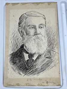 Original Pittsburgh Newspaper Illustration Sketch Titled Governor By W. Batch - Picture 1 of 12