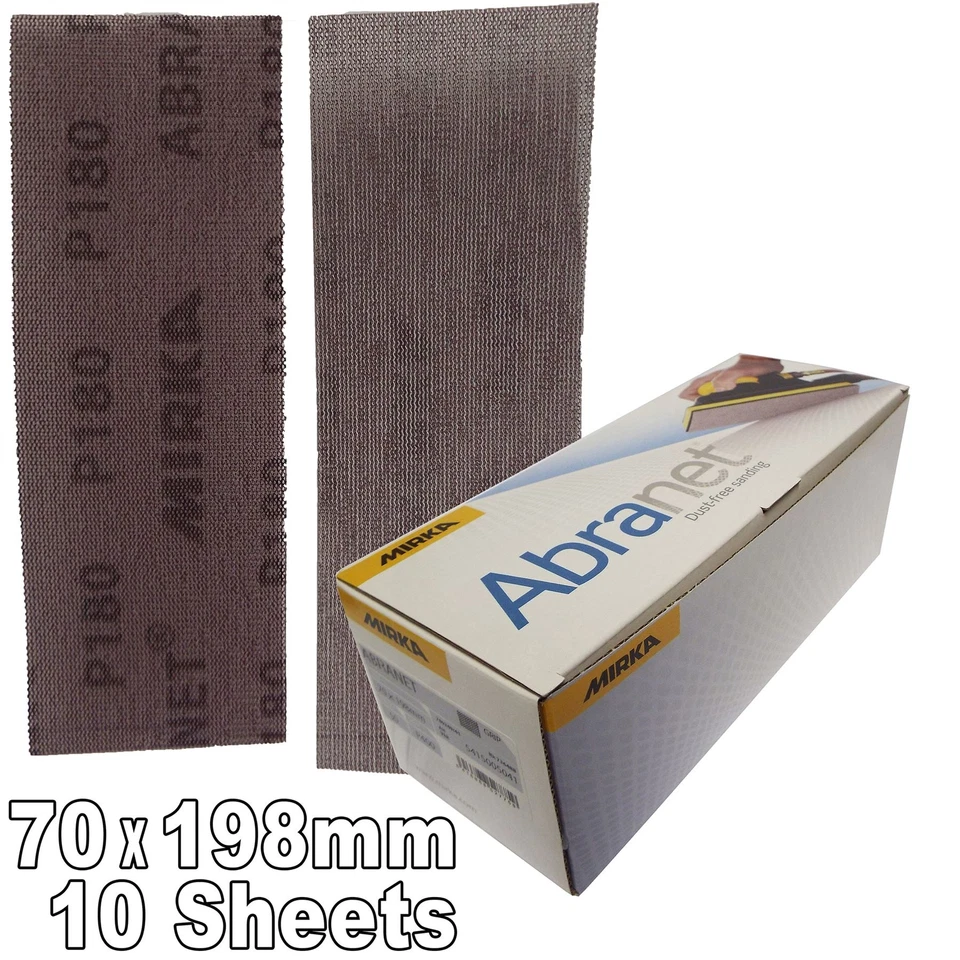 Mirka Abranet P180 Hook-It Loop Grip Strips 70x198mm - Pack 10 Sanding Sheets