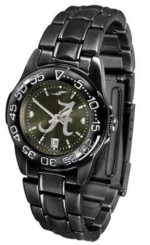 Alabama Crimson Tide Ladies Women Fantom Black Sport Watch, Scarf & Hair Clip Cover