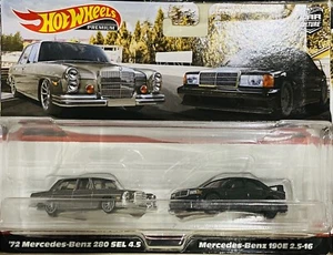 Hot Wheels Car Culture Twin Pack Mercedes-Benz ‘72 280 SEL 4.5 & 190E 2.5-16 - Bild 1 von 1