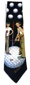 CORBATA DE GOLF THE SATURDAY NIGHT POST DE NORMAN ROCKWELL AZUL NR5 - Imagen 1 de 1