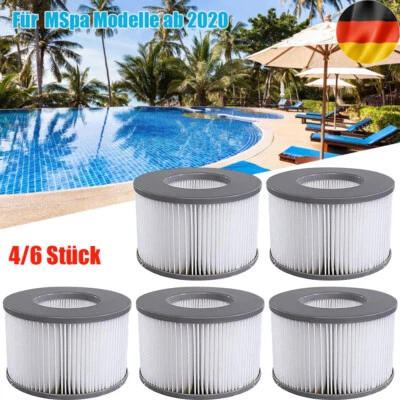 MARKENLOS 4/6x MSpa Filterkartusche Whirlpool Filter Kompatibel für MSpa Modelle ab 2020