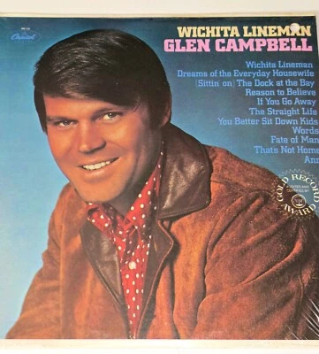 GLEN CAMPBELL SEALED WICHITA LINEMAN LP FOLK GUITAR VINYL RECORD POP COUNTY 12" - Image 1 of 4