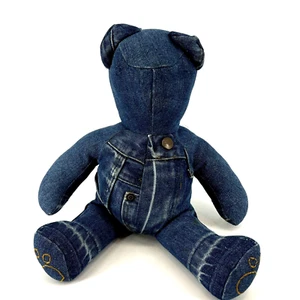 Memory Bear Jeans Aufnäher Handarbeit Kleidung Memorial Erinnerung Blaufär - Bild 1 von 13
