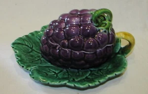POT COUVERT ANCIEN CONFITURIER BARBOTINE FRUIT SARREGUEMINES Mûre - Afbeelding 1 van 9