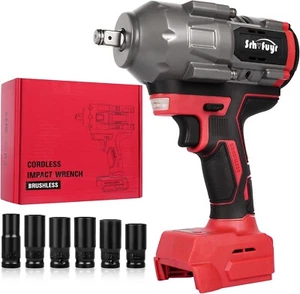 Cordless Impact Wrench 1/2 inch Up to 740FT-LBS Fits Milwaukee 18V (No Battery) - Picture 1 of 8