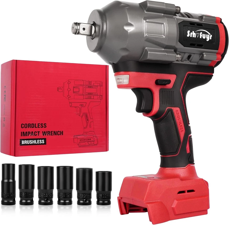 SRHVFUYR Cordless Impact Wrench 1/2 inch Up to 740FT-LBS Fits Milwaukee 18V (No Battery)