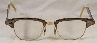 Vintage 1950s Victory Aluminum Cat's Eye Eyeglasses 5 3/4" Gold Filled - Image 1 of 4
