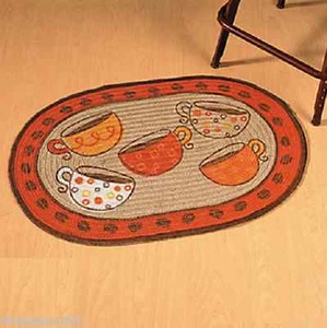 Alfombra trenzada clásica para coffee break latte mocha acento cocina área pequeña decoración - Imagen 1 de 1