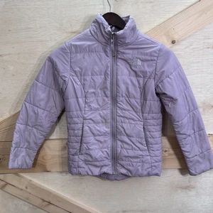 North Face Jacket Girls Medium 10/12 Insulated Quilted Full Zip Winter Coat - Picture 1 of 13