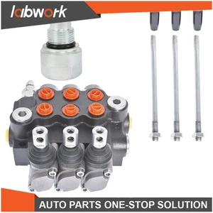 Labwork 3Spool Hydraulic Directional Control Valve Double 11GPM +Conversion Plug - Picture 1 of 12