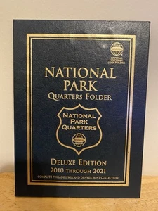 Whitman Blue National Park Quarters Folder Deluxe Edition 2010-2021 Complete P&D - Picture 1 of 3