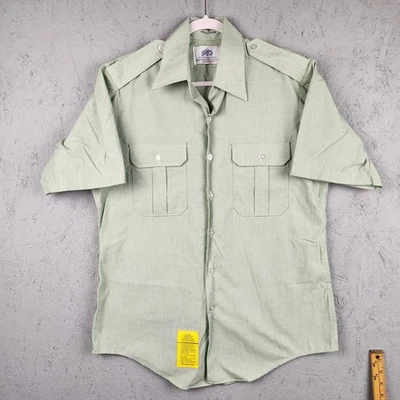 Camisa del Ejército de los Estados Unidos Para Hombres 16 Verde AG 415 Manga Corta Vestido Uniforme Militar DSCP Foto 1 de 4