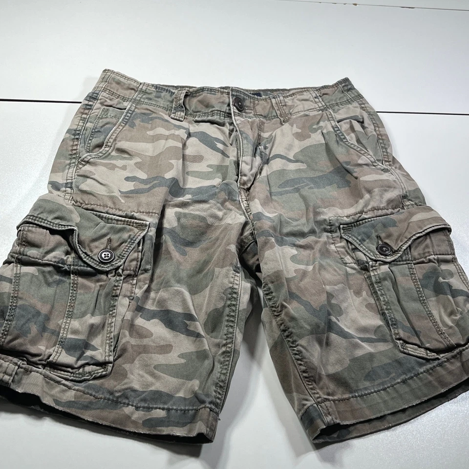 Pantalones Cortos Longboard Vintage Y2K American Eagle 28 Camuflados Utilidad Carga Ejército Militar Foto 1 de 4