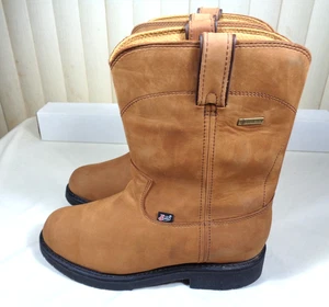 Justin Stiefel Herren Gr. 9,5D 6604 Gore-Tex Original Arbeitsstiefel Schaffner braun ~ NEU - Bild 1 von 20