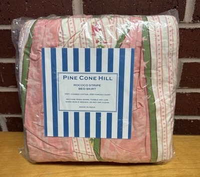 Falda Cama REY Floral Rayas Rococó Rosa Pine Cone Hill Neiman Marcus NUEVA 🔥 Foto 1 de 4