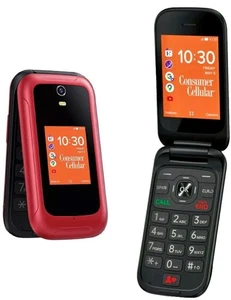 Consumer Cellular Iris Flip Phone (Unlocked) 8GB 5MP 4G LTE | Red – New Sealed - Picture 1 of 8