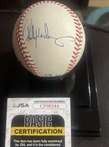 Rickey Henderson Autographed Official MLB Baseball Oakland A’s With JSA COA - Picture 1 of 3
