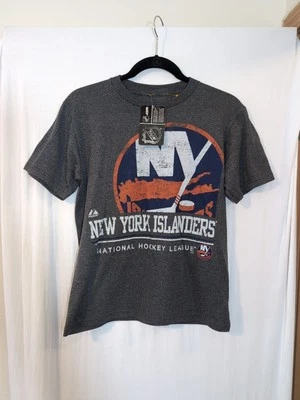 全新带标签 New York Islanders Youth M 码灰色雄伟衬衫 — 第 1/4 张图片