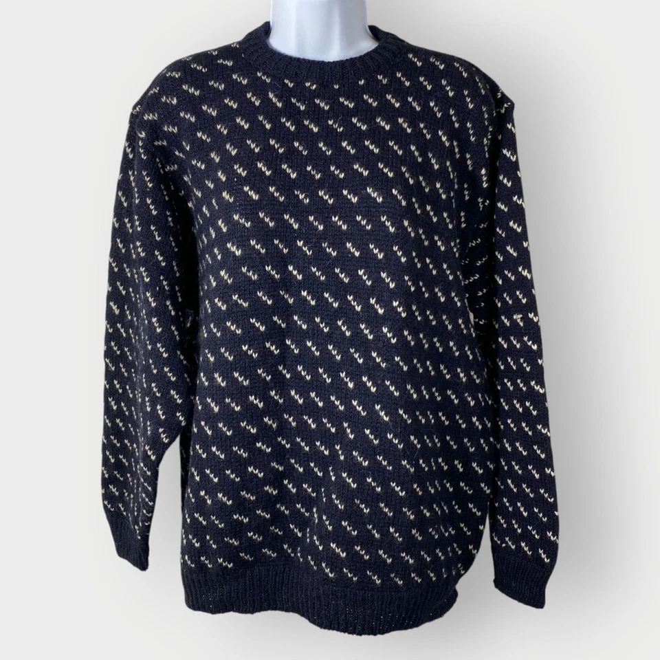 Suéter De Colección LL Bean | XL | Mezcla de Lana Azul | Hecho en EE. UU. | Cabin Apres Ski LEER Foto 1 de 4